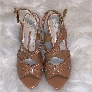 Tan cork heels